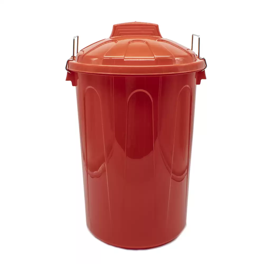 Cubo Basura Plastico Comunidad Con Tapa 100 Litros Rojo
