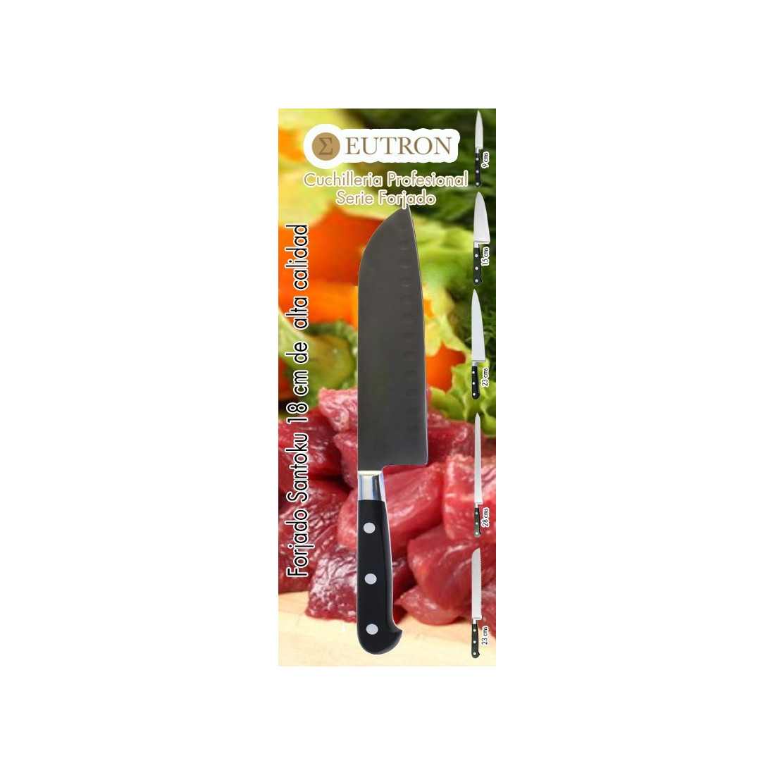 Cuchillo Santoku Alveolado Hoja de 18 cm