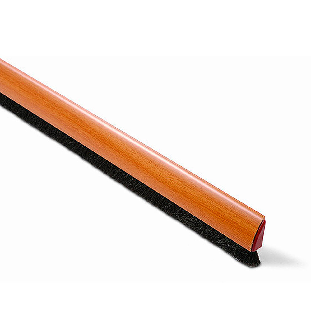 Burlete Curvado Bajo Puerta 100 cm Pelo 13 mm Adhesivo Madera Clara