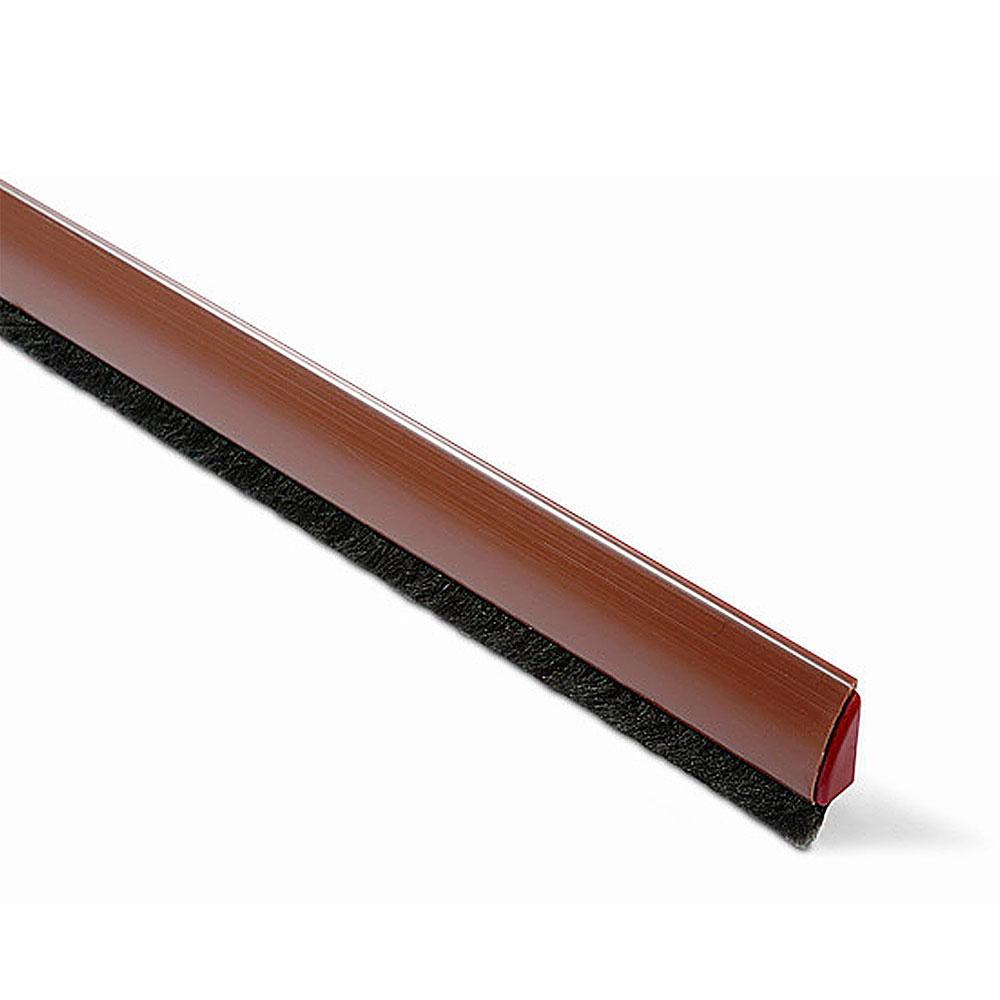 Burlete Curvado Bajo Puerta 100 cm Pelo 13 mm Adhesivo Marrón