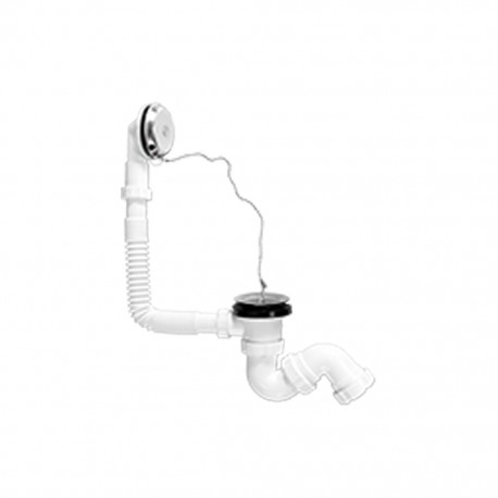 Desagüe bañera sifónico con rejilla, tapón ,cadena y rebosadero R-41 - RIUVERT