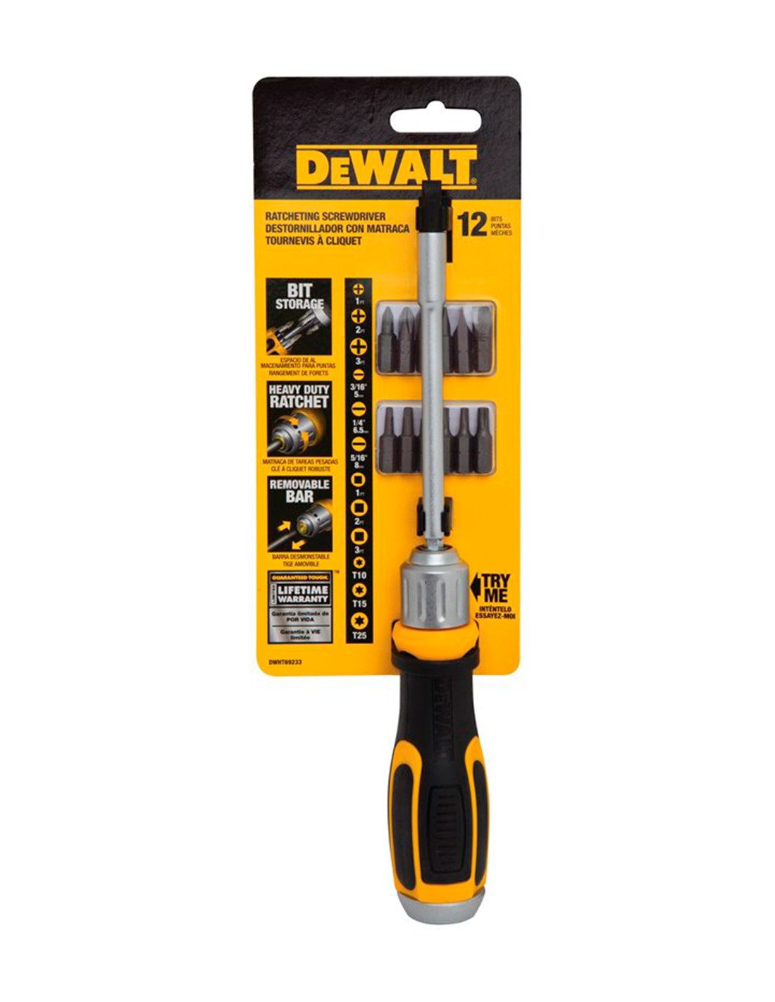 Destornillador de trinquete multipuntas DeWALT DWHT69233