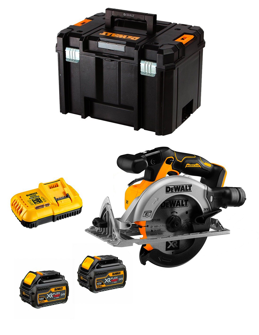 DeWALT DCS565T2T (2 x 6,0 Ah 54V/18V + DCB116 +