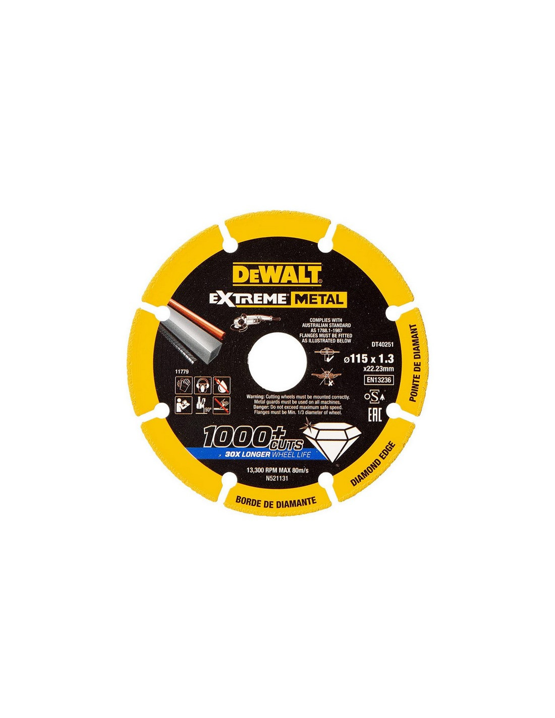 Disco corte Extreme Metal 115x1,3mm DEWALT | Brintus