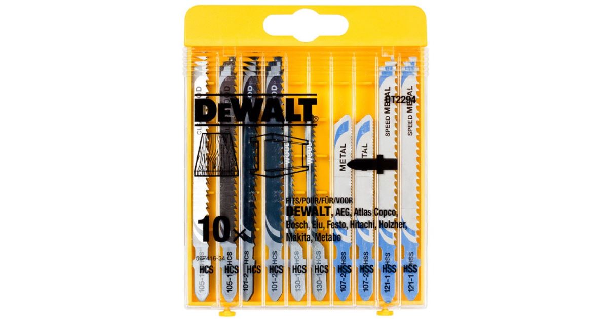 DEWALT Juego de cuchillas para madera, metal, plástico, 10 piezas DT2294