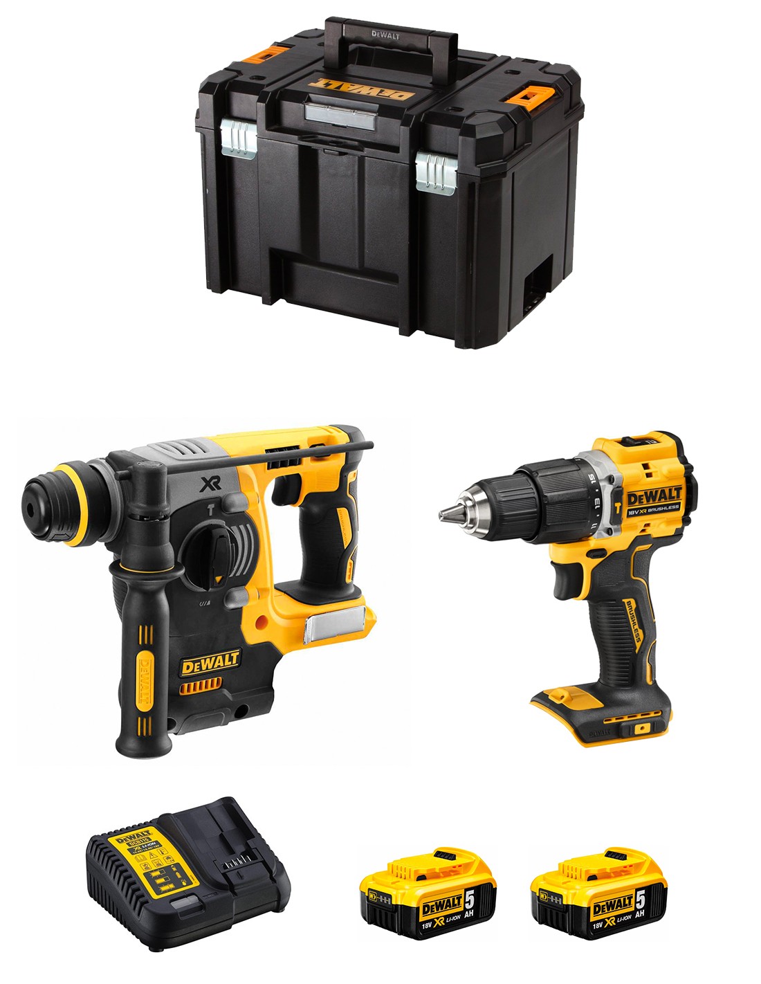 DeWALT Kit DCK226 (DCH273 + DCD100Y + 2 x 5,0 Ah + DCB115 + TSTAK VI)