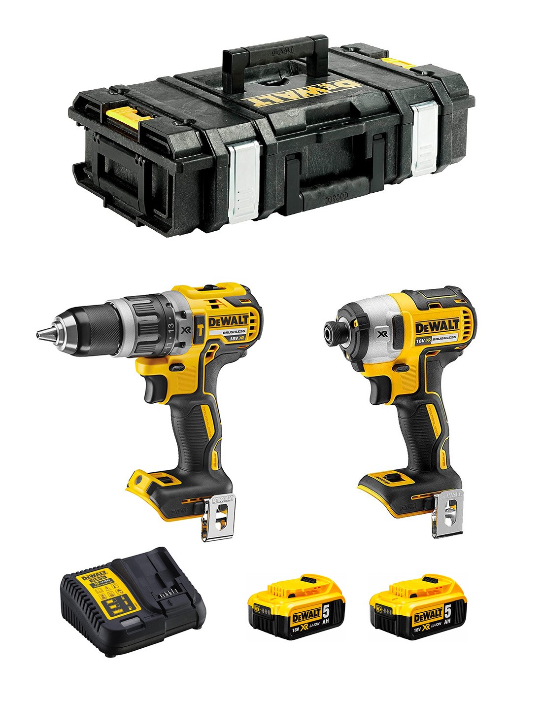 DeWALT Kit DCK266P2 (DCD796 + DCF887 + 2 x 5,0 Ah + DCB115 + DS150)