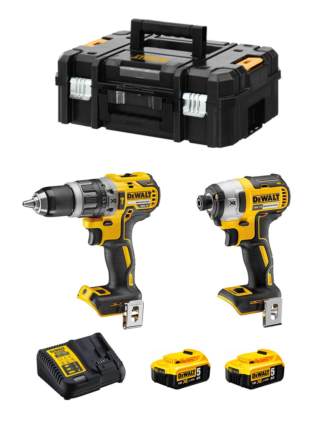 DeWALT Kit DCK266P2T (DCD796 + DCF887 + 2 x 5,0 Ah + DCB115 + TSTAK II)