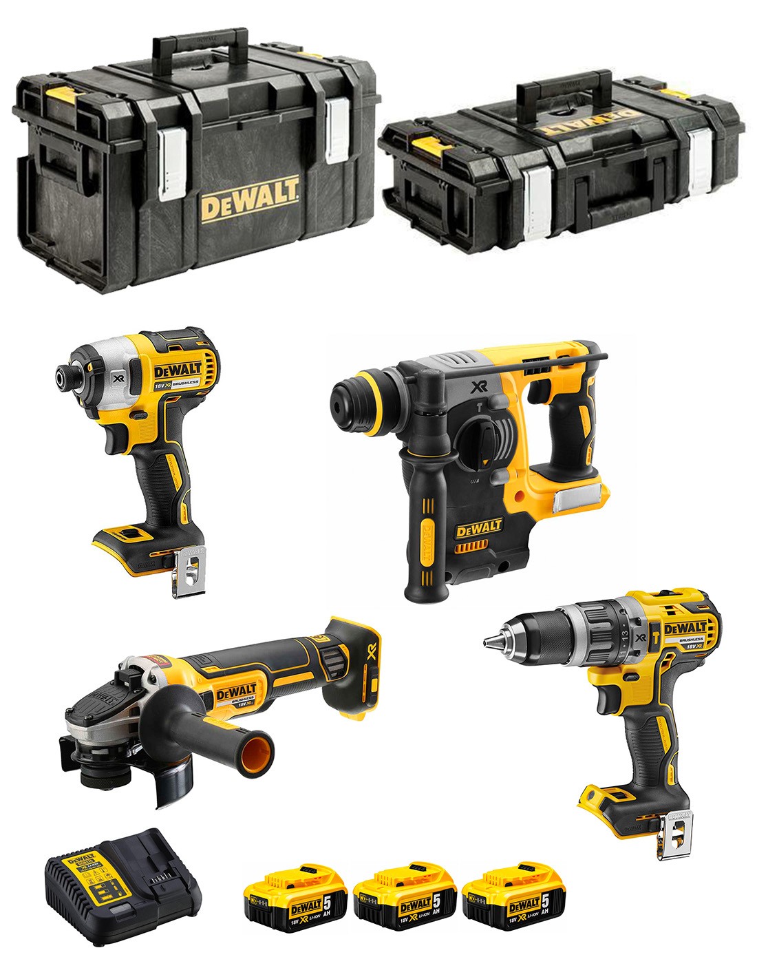 DeWALT Kit DCK422P3 (DCD796 + DCF887 + DCH273 + DCG405 + 3 x 5,0 Ah + DCB115 + DS150 + DS300)