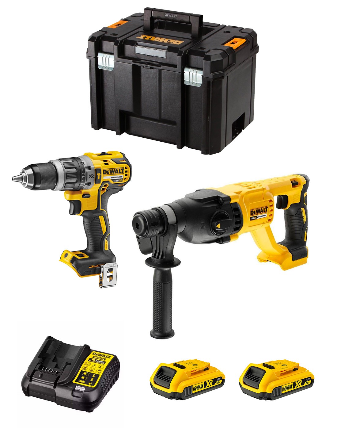 DeWALT Kit DWK209 (DCD796 + DCH133 + 2 x 2,0 Ah + DCB107 + TSTAK VI)