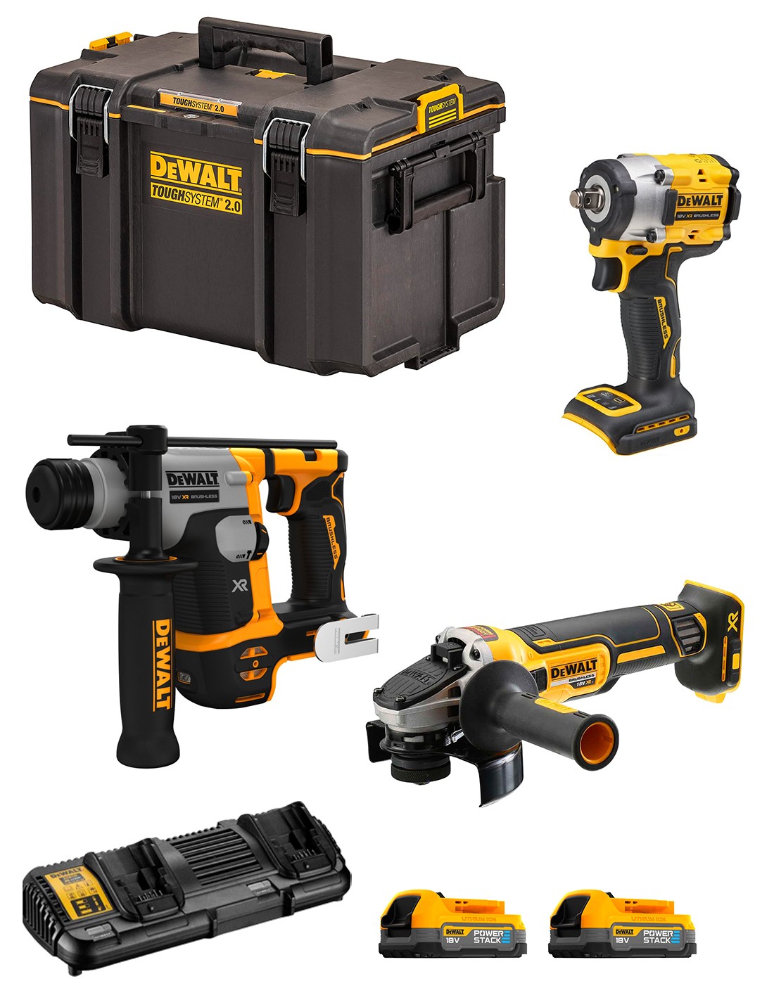DeWALT Kit DWK307PS (DCH172 + DCF921 + DCG405 + 2 x 1,7 Ah + DCB132 + DS400)
