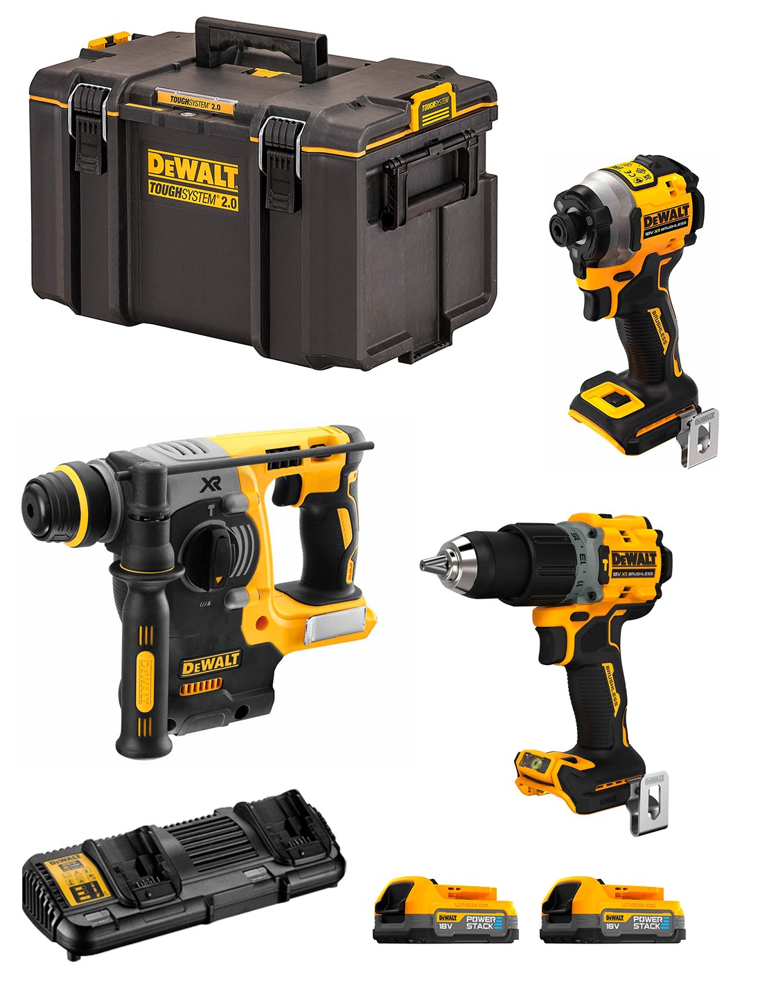 DeWALT Kit DWK308PS (DCH273 + DCF850 + DCD805 + 2 x 1,7 Ah + DCB132 + DS400)