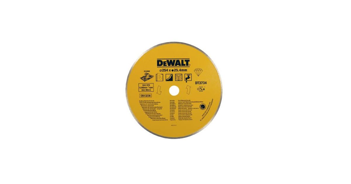 Disco DeWALT DIA para gres y porcelánico, 254 mm (para D24000) DT3734