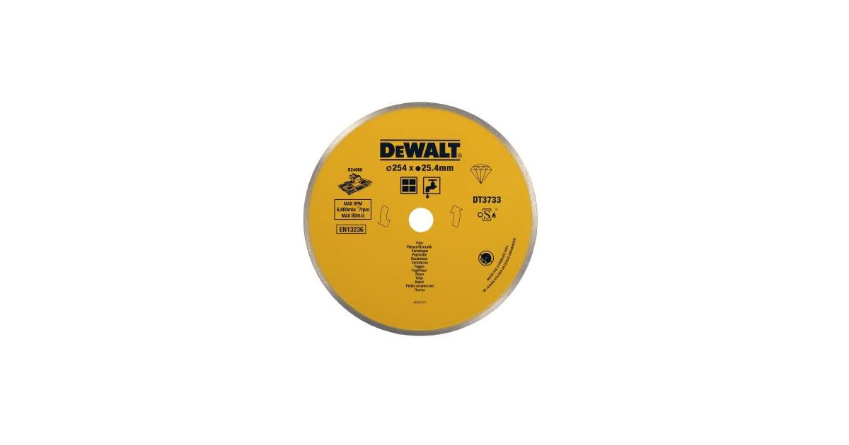 Disco para baldosas cerámicas DeWALT DIA, 254 mm (para D24000) DT3733