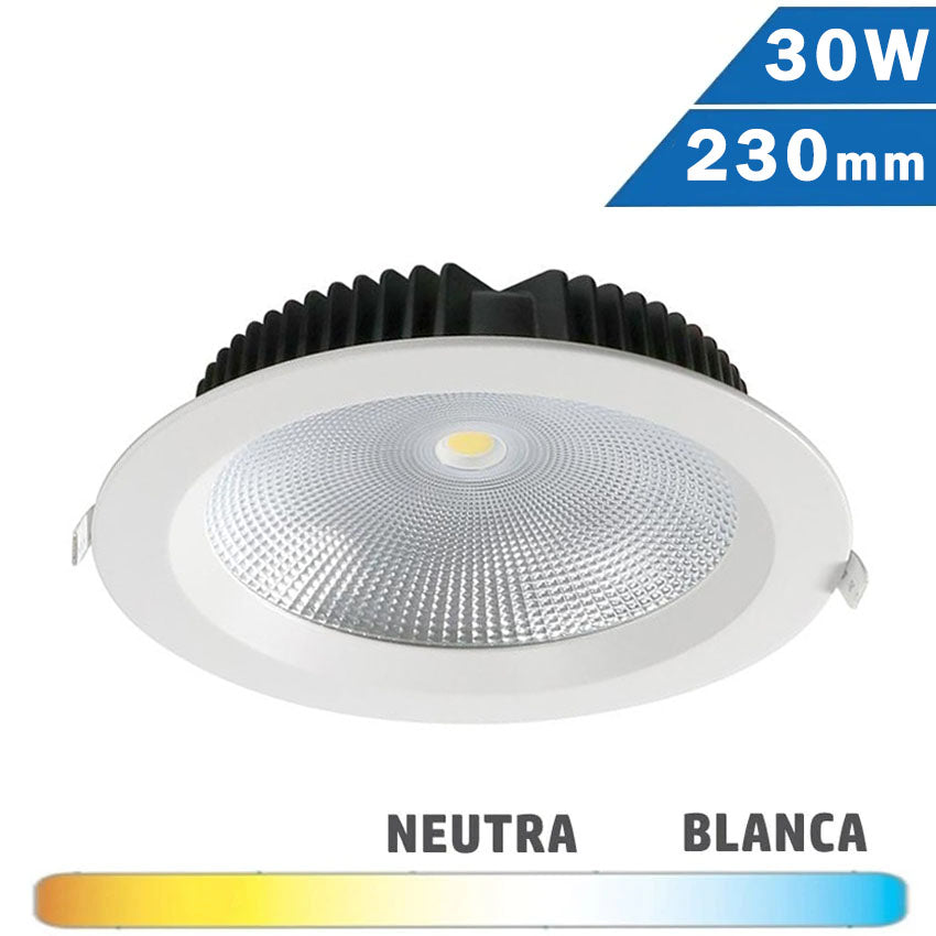 Downlight LED COB 30W 230mm Redondo