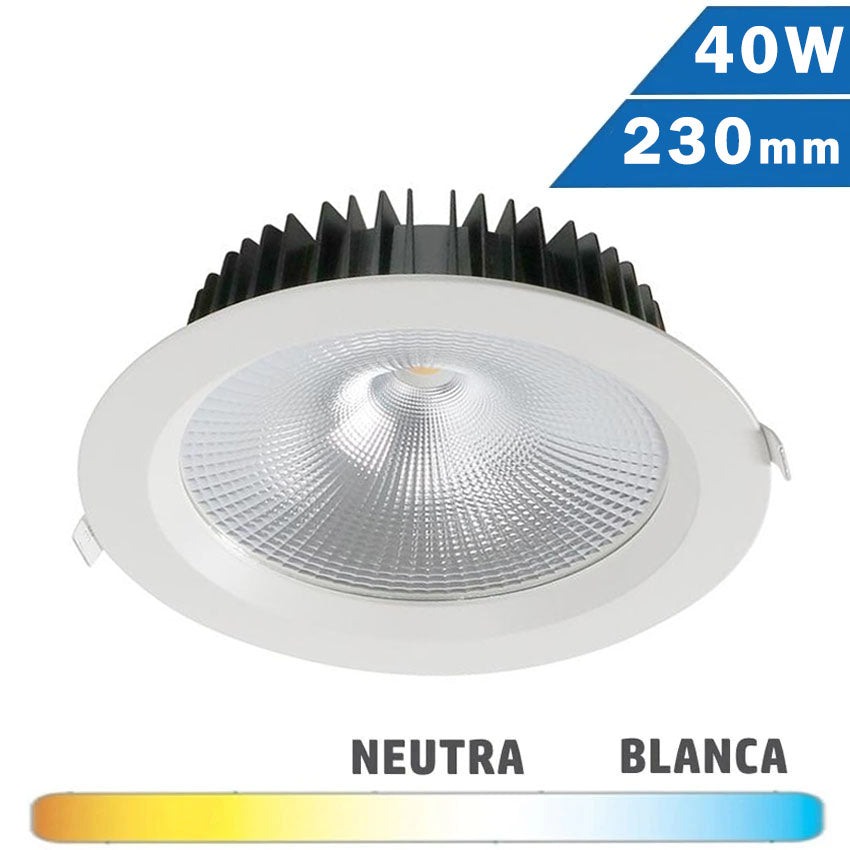 Downlight LED COB 40W 230mm Diam. Redondo