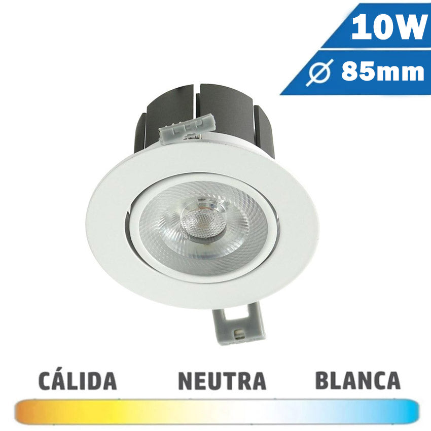 Downlight LED COB Redondo Blanco 10W Basculante