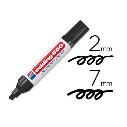 Edding 500 Marcador Permanente Punta Biselada  Negro