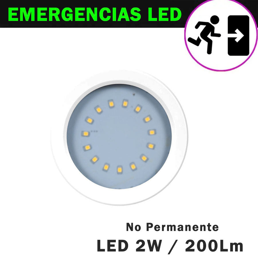 Emergencia LED Mini 2W 200Lm Superficie No Permanente