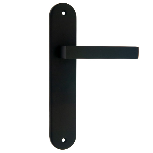 Manivelas con placa - Juego Manivelas con Placa Curva Cúbica Aluminio Negro