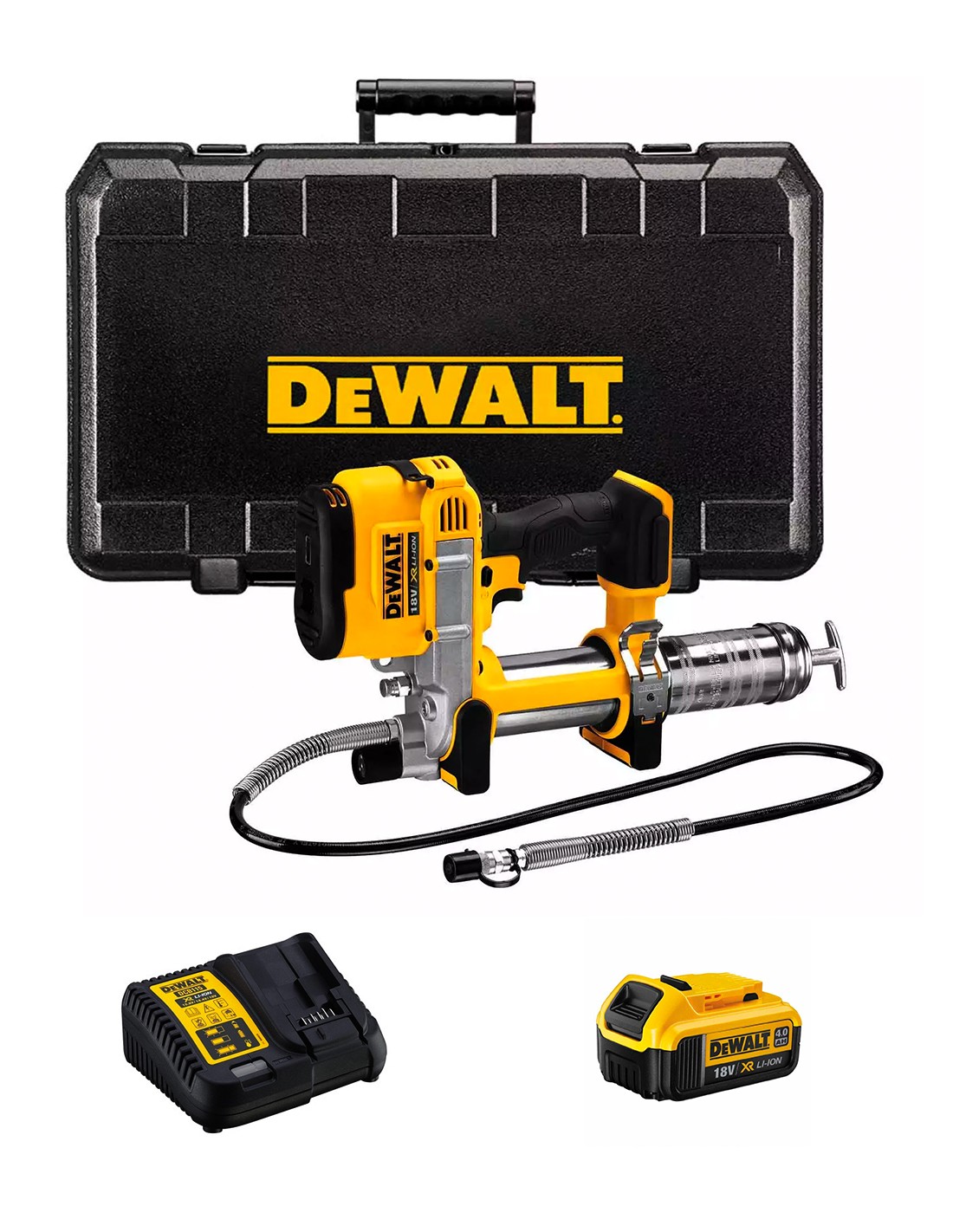 Engrasadora DeWALT DCGG571M1 (1 x 4,0 Ah + DCB115 + Maletín)