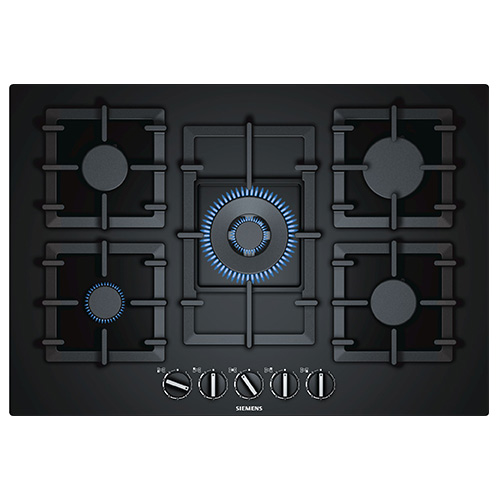 Placas de gas - SIEMENS Encimera Gas EP7A6QB90 5 Fuegos Cristal Negro