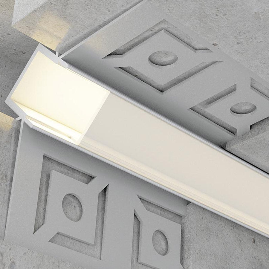 Perfil Aluminio Empotrar Pladur Arquitectural Esquinero 50 x 25,3mm 2 Mts