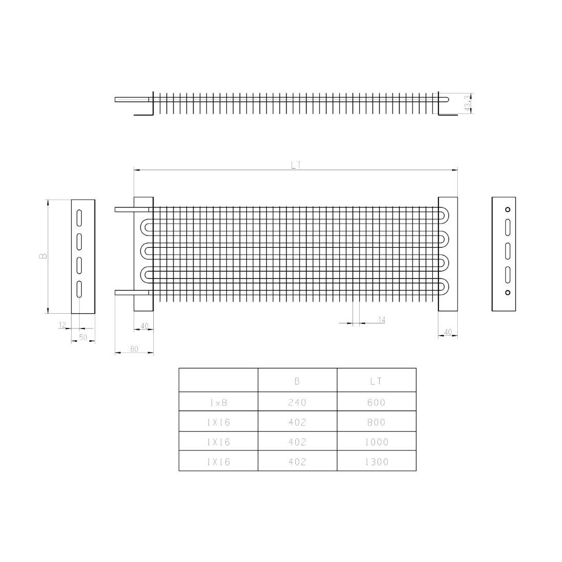 Evaporador Plano Tubos Cobre