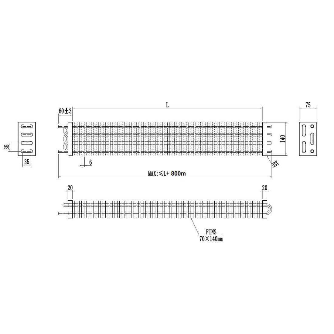 Evaporador Tubos Cobre 2x4