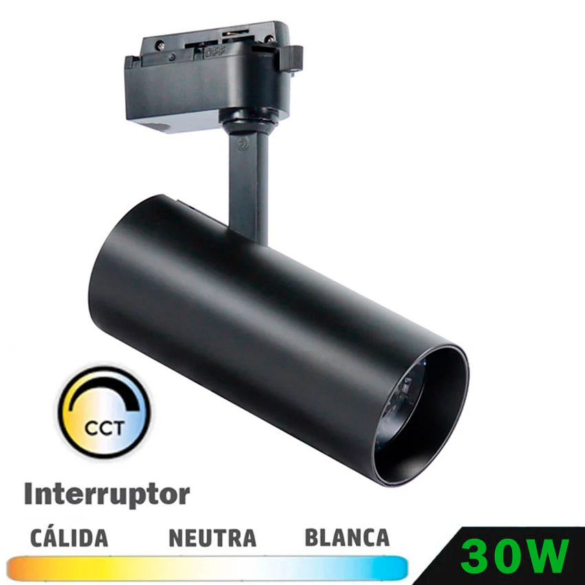 Foco LED Negro Monofásico 30W CCT