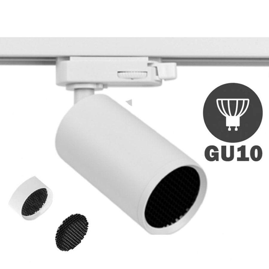 Foco Carril Trifásico Blanco Mini UGR para GU10 LH