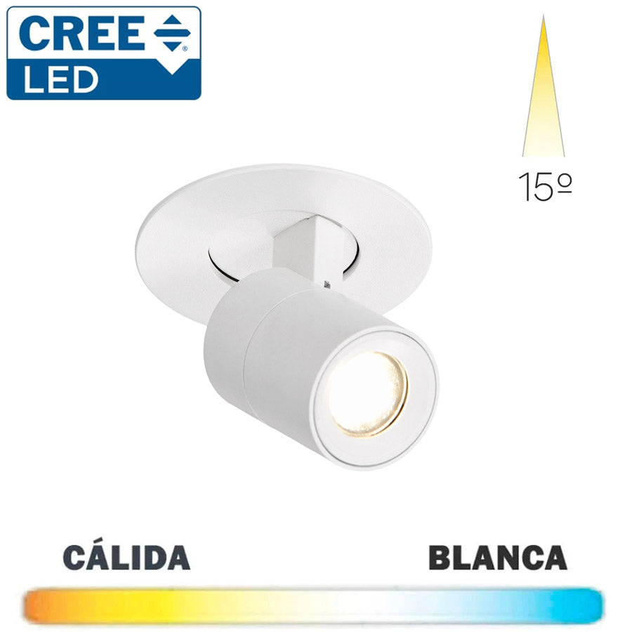 Foco Empotrado Retráctil Mini LED 3W 15 COB Blanco