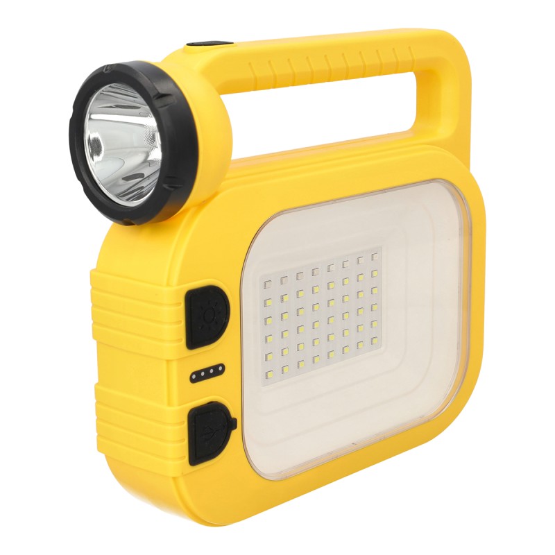 Foco Linterna LED Recargable 2400mAh Solar Portátil USB