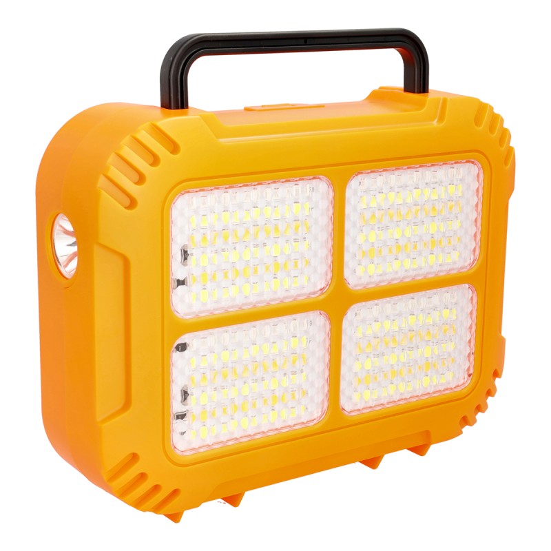 Foco solar con juego de herramientas carga USB 600lms 1200mAh plastico defectuoso