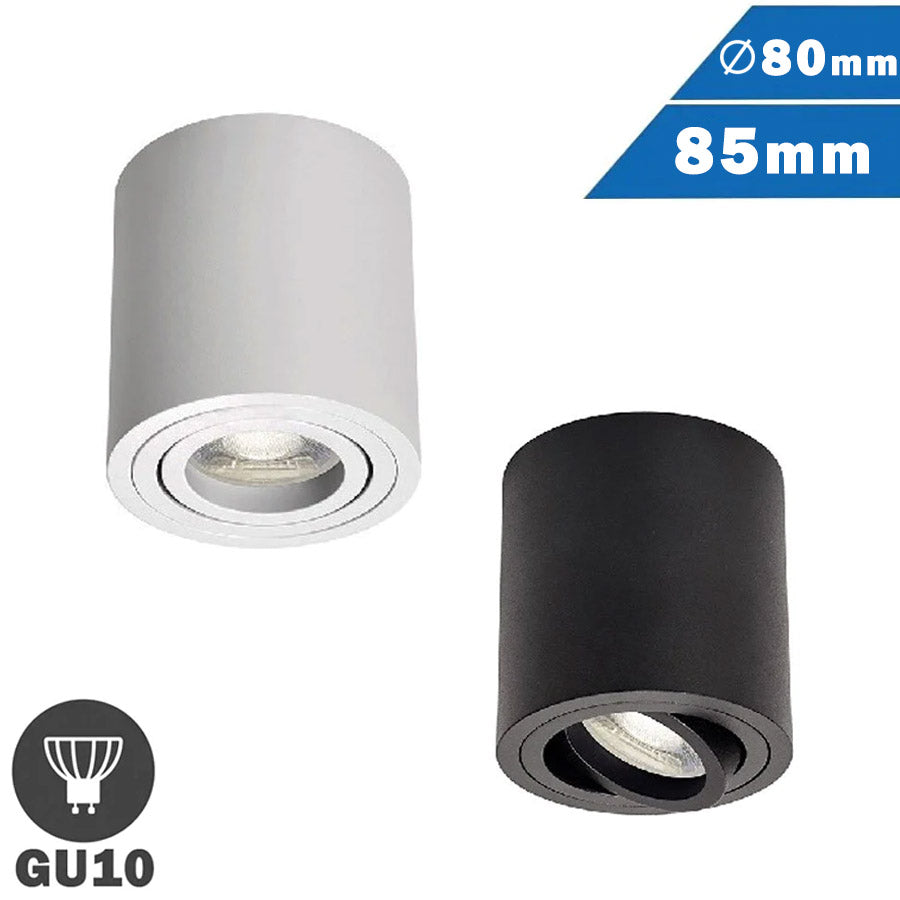 Foco Techo Mini Alto 85mm Superficie Basculante para GU10