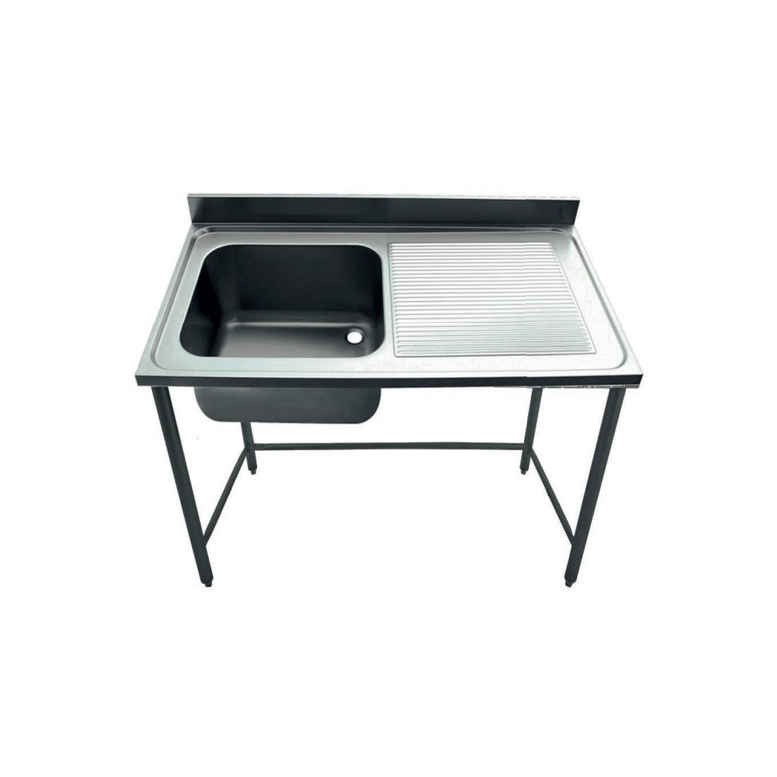 Fregadero Industrial 1200x600mm Escurridor Derecha Seno 400x400x250mm Bancada