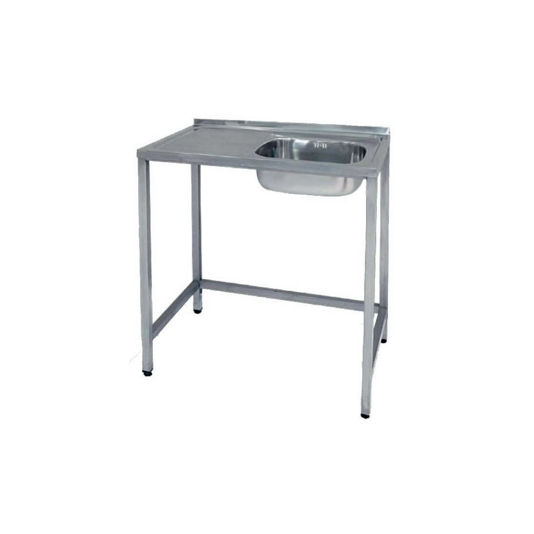 Fregadero Semi-industrial 1000x500mm Escurridor Izquierda Seno 400x360x150mm Con Bastidor