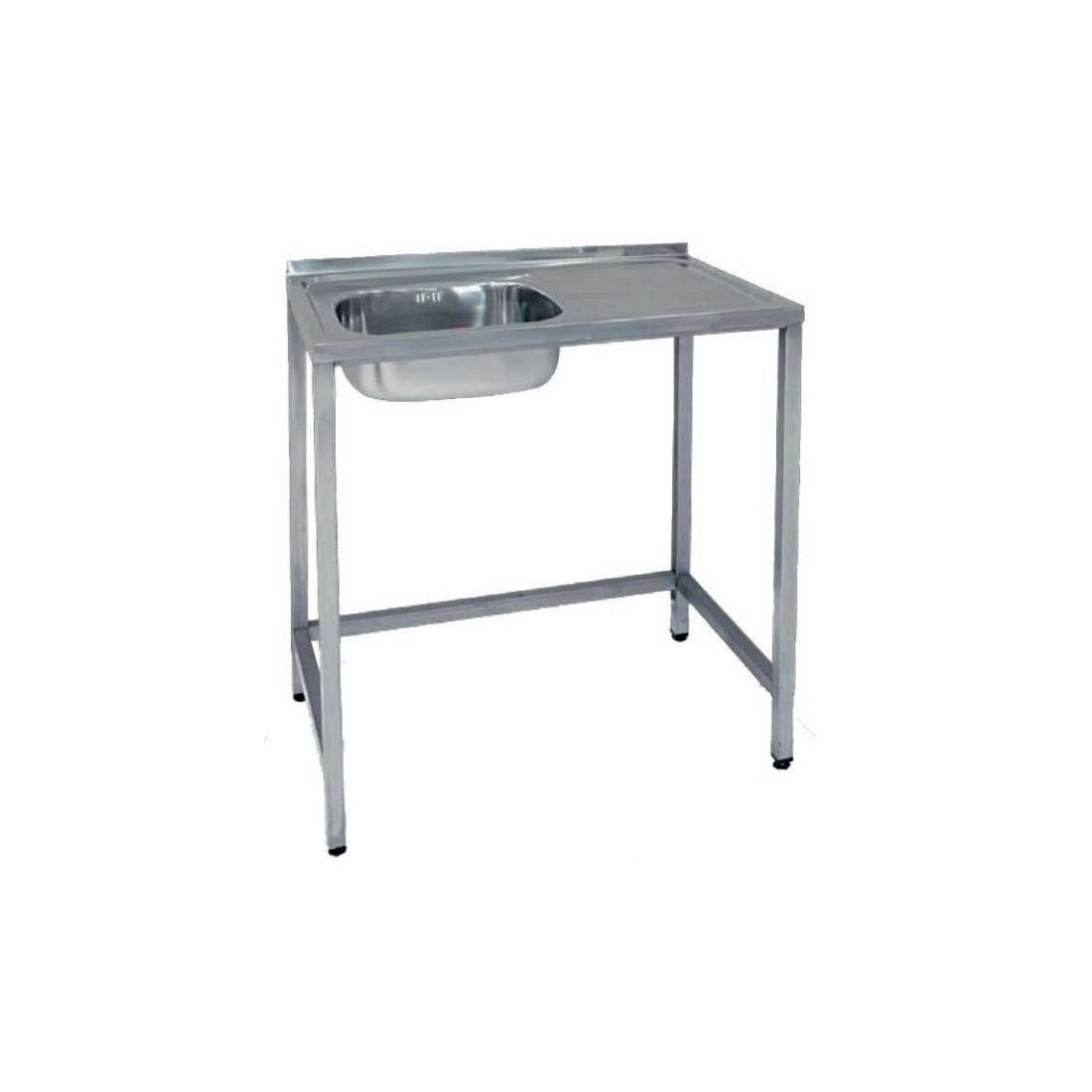 Fregadero Semi-industrial 800x500mm Escurridor Derecha Seno 360x400x150mm Con Bastidor