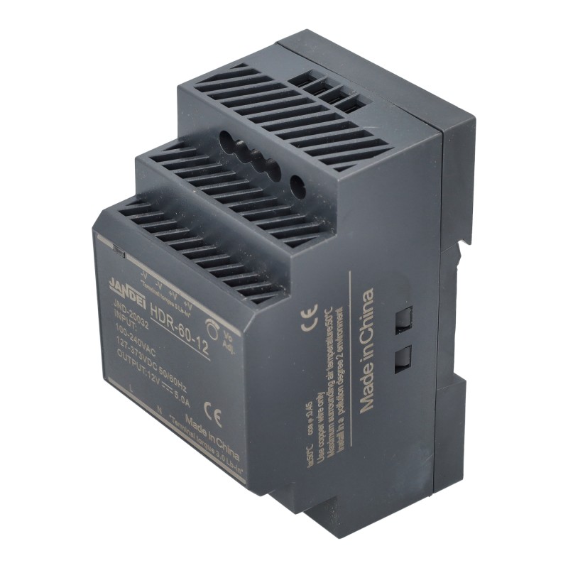 Fuente de Alimentación de Carril DIN DC 12V, 5A, 60W, HDR-60-12