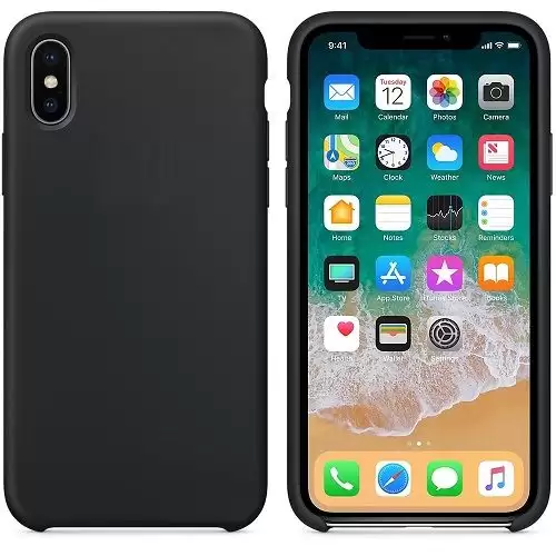 Funda Silicona Iphone XR Textura Suave  Negro