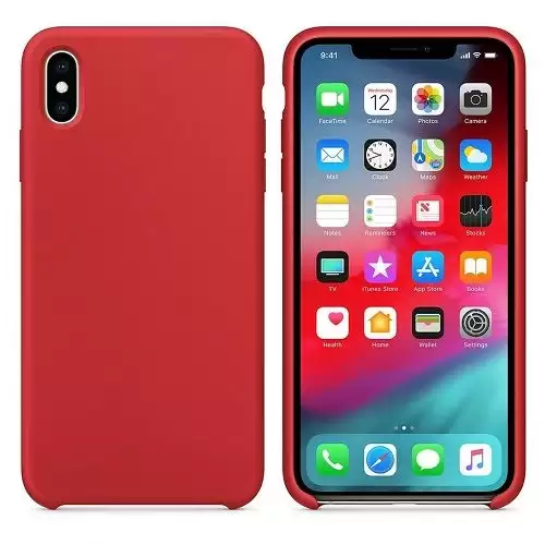 Funda Silicona Iphone XR Textura Suave  Rojo