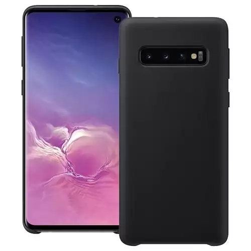 Funda Silicona Samsung Galaxy S10 Textura Suave  Negro