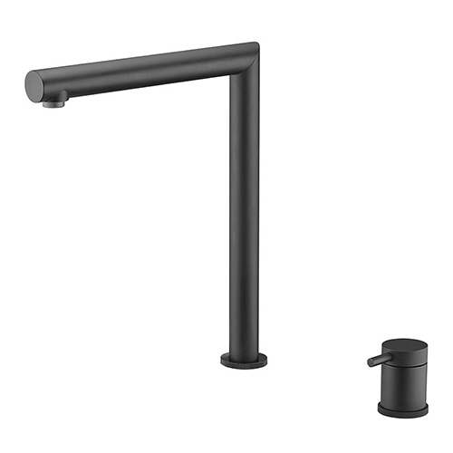 IMEX Grifo Cocina Caño Alto ÍTACA GCE018 Bajo Ventana Negro Mate