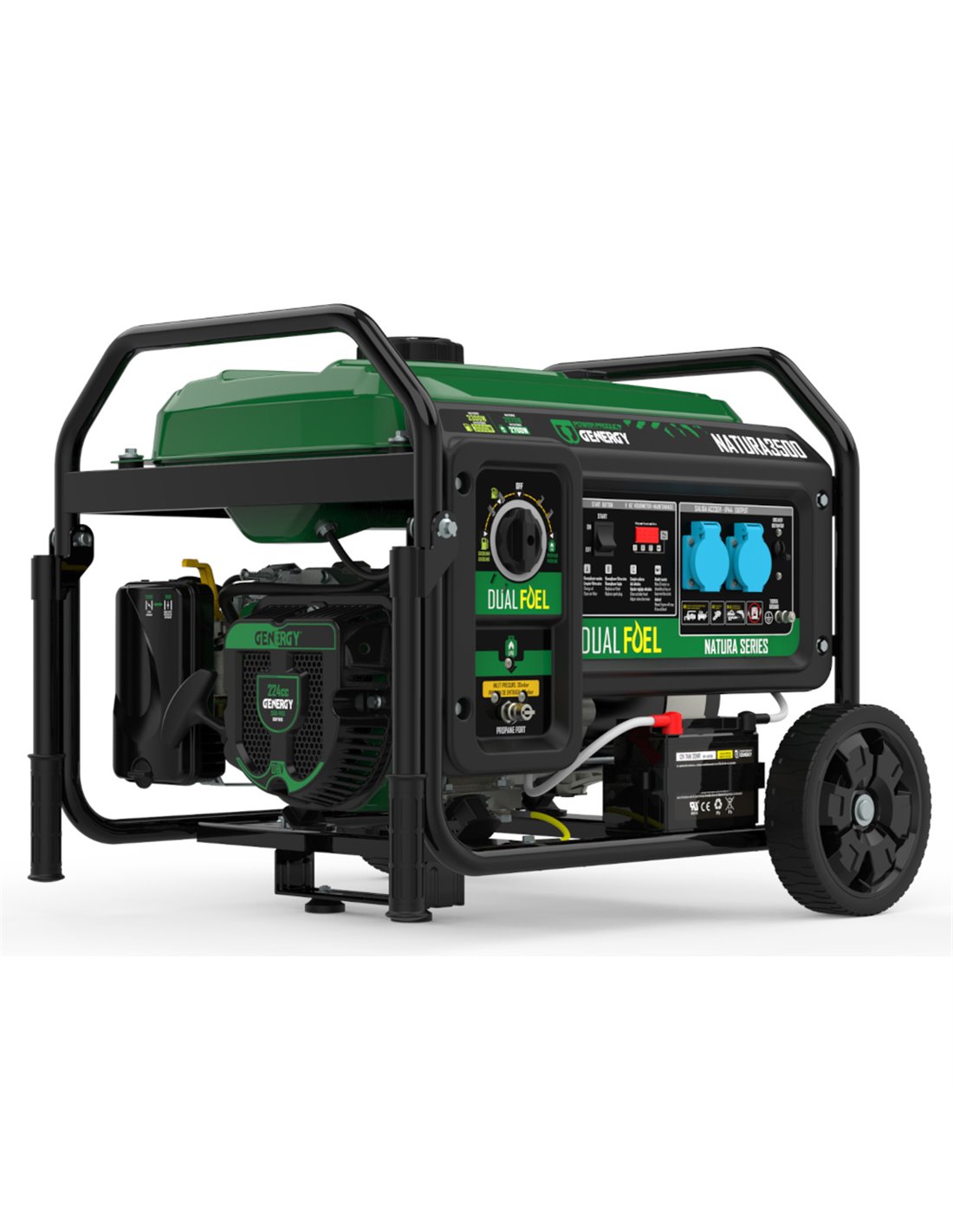 GENERGY Generador 3300W-230V Gas y Gasolina Arranque Eléctrico Modelo Natura 3500