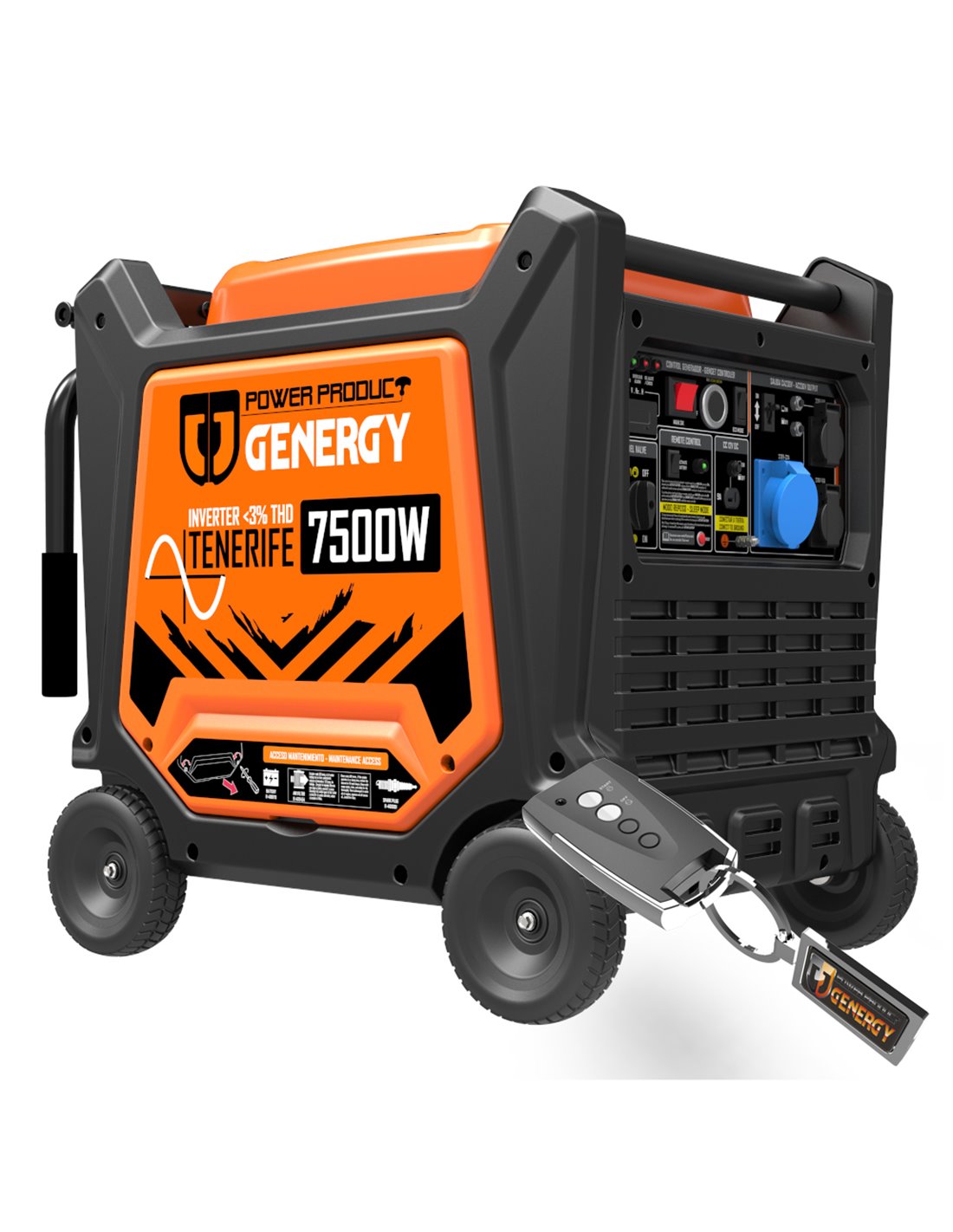 GENERGY Generador 7500W-230V Inverter Arranque Eléctrico Control Remoto Modelo Tenerife II RC