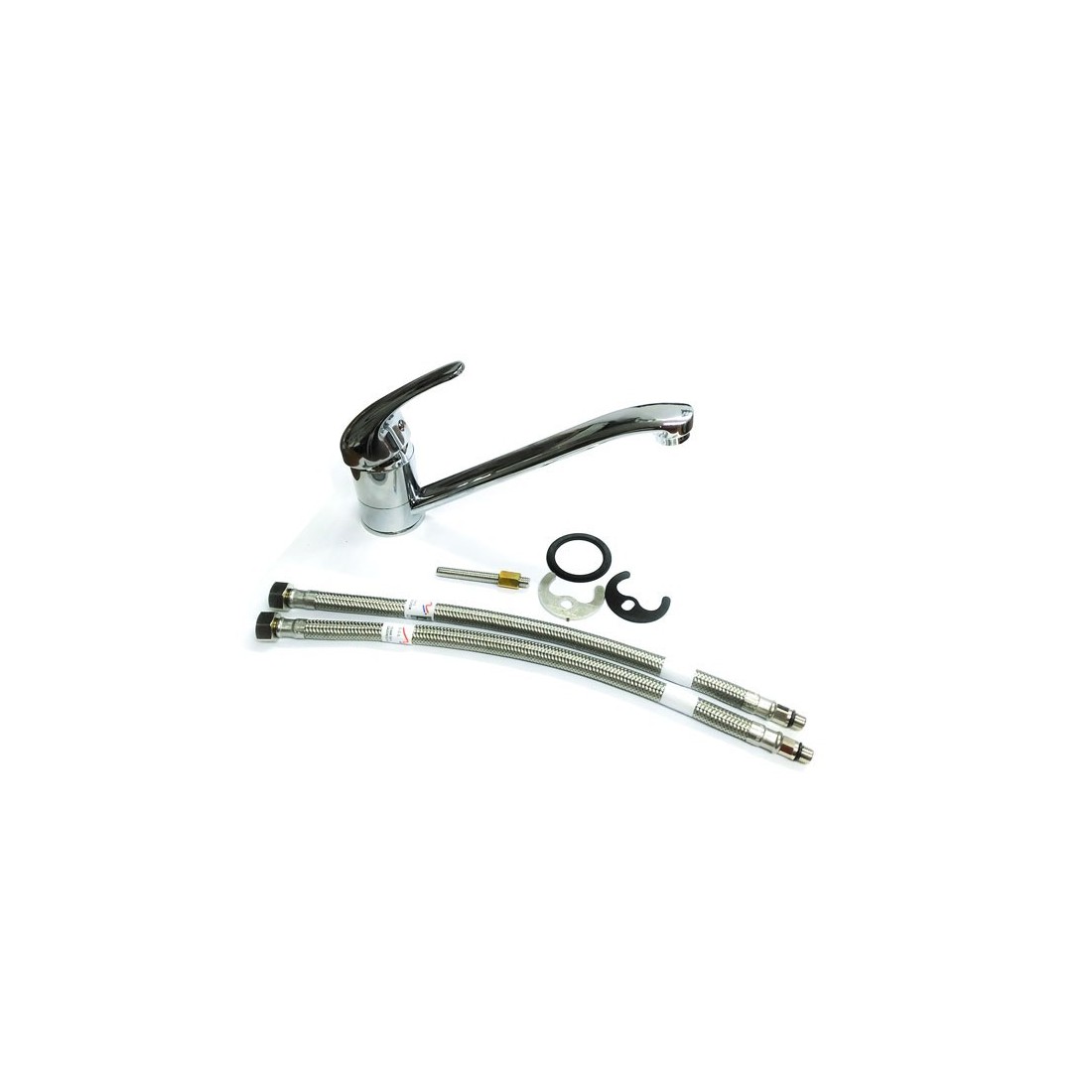 Grifo monomando 1 orificio 2 aguas manilla corta empalme ½" longitud