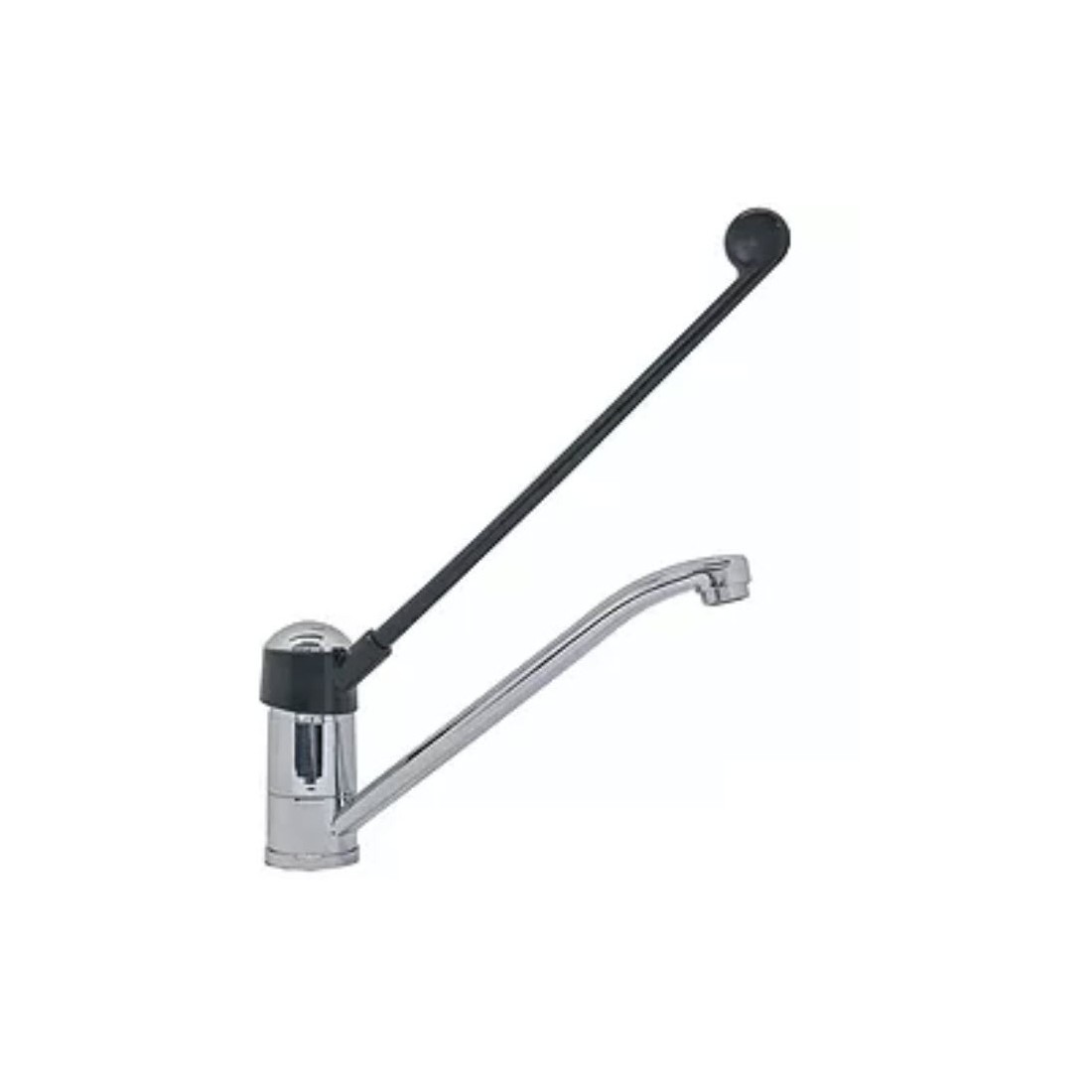 Grifo monomando sobremesa 2 aguas. Caño largo. Palanca larga.