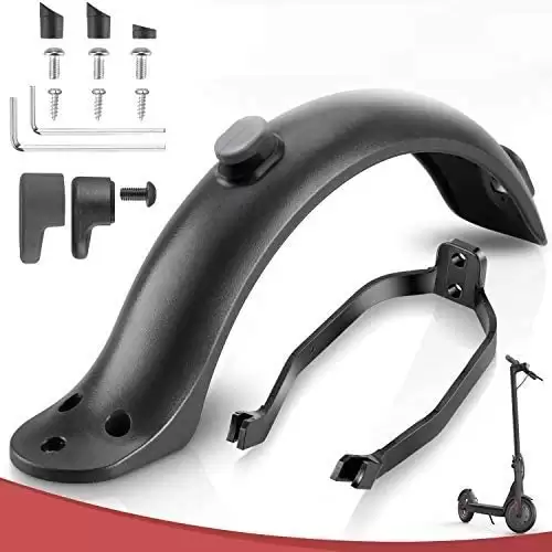 Guardabarros Trasero Compatible Con Xiaomi Con Soporte  Negro