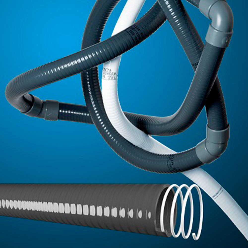 Tubería Pvc Flexible espiral Hidrotubo 13x16 mm. diámetro