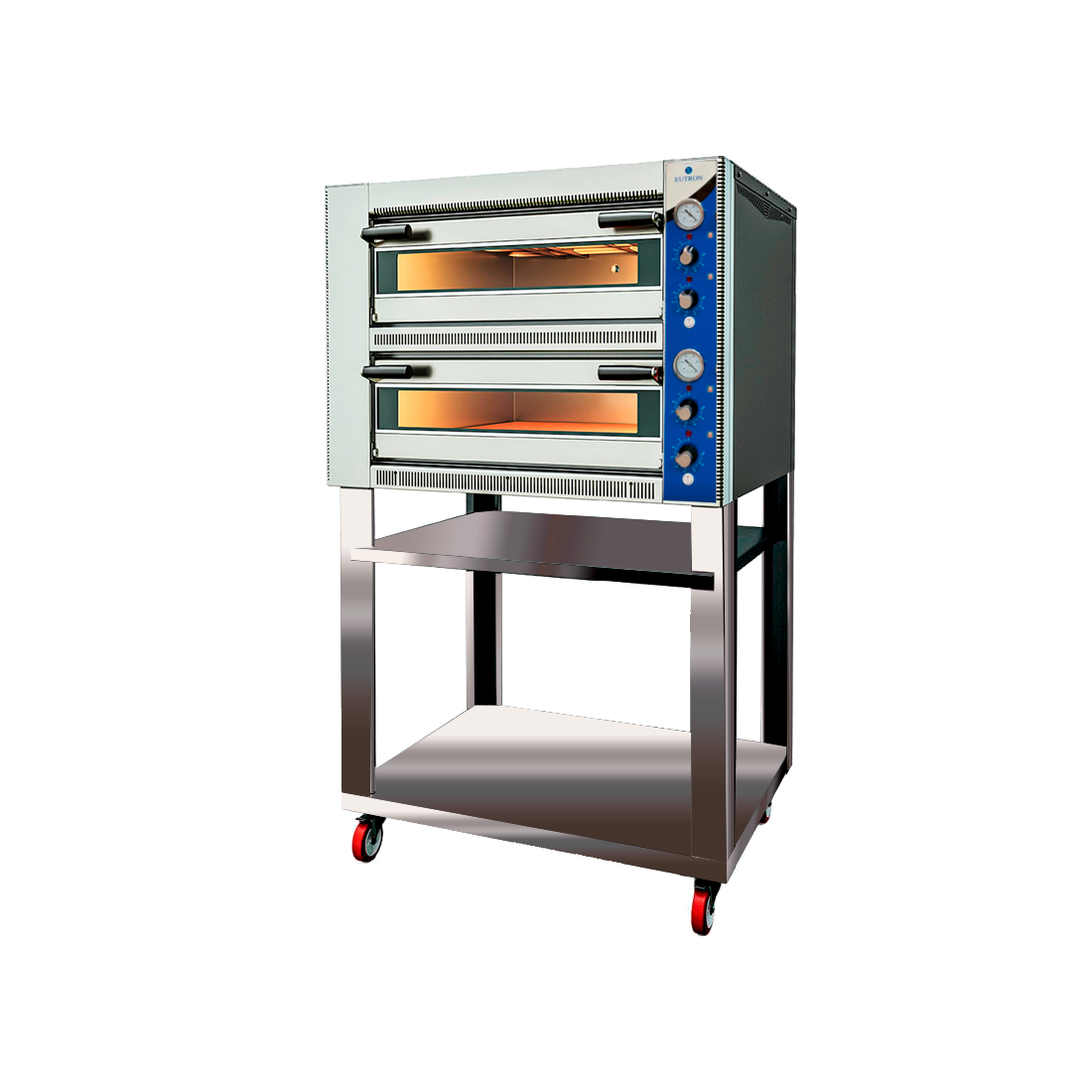 Horno Doble Eléctrico para 6+6 Pizzas de 33cm DYP-6 Con Soporte